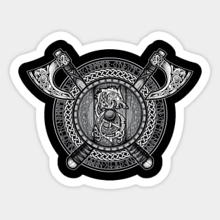 Fenrir Viking Shield (Grayscale) Sticker